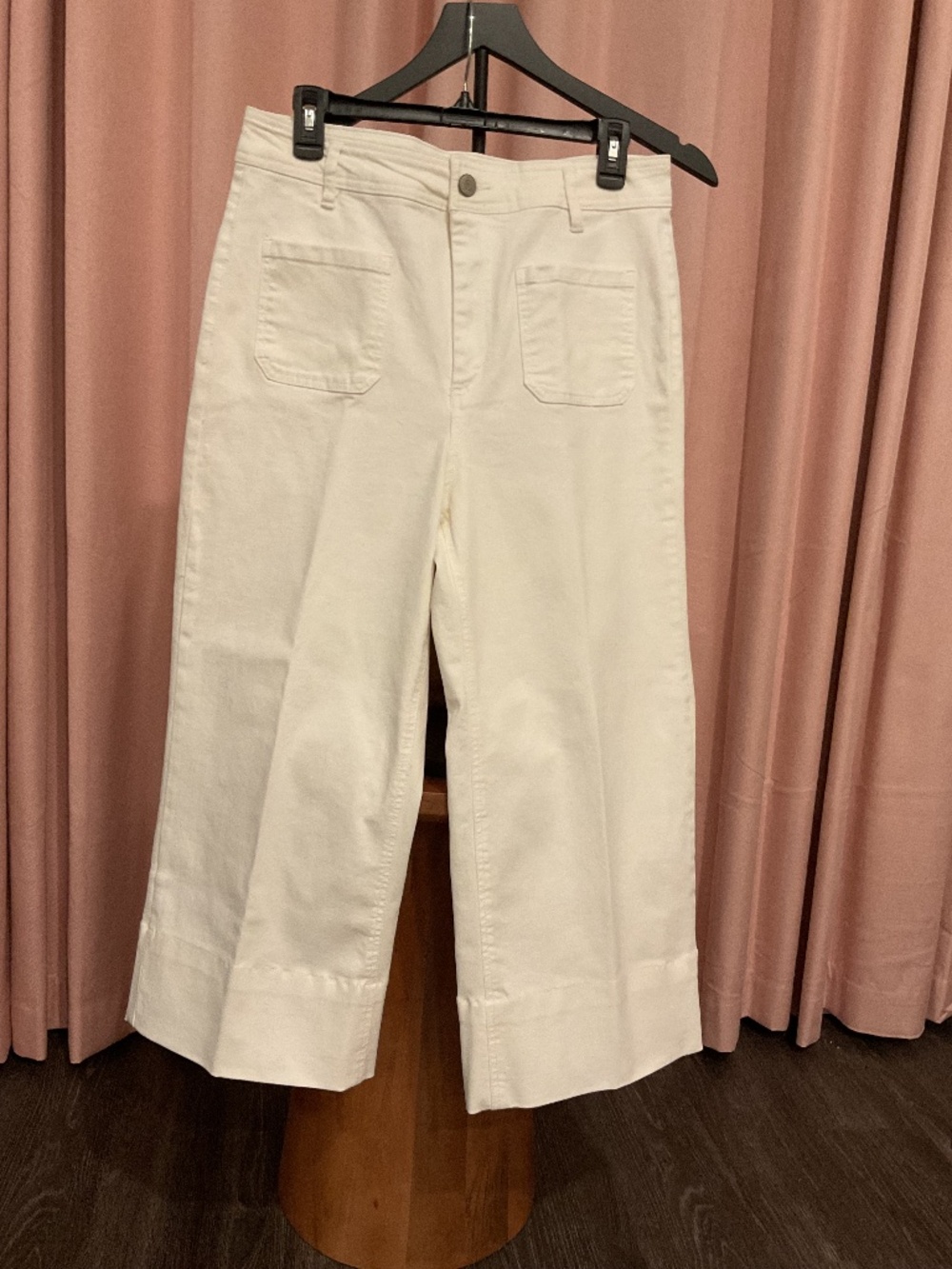 OAT New York Ivory Cropped Wide Leg Jeans Size 12/31